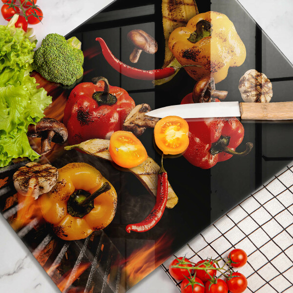 Glas Ceranfeldabdeckung Gemüse auf dem Grill