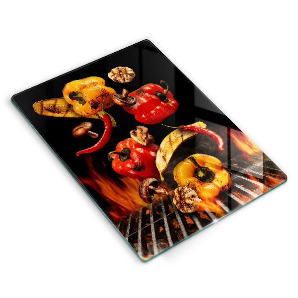 Glas Ceranfeldabdeckung Gemüse auf dem Grill