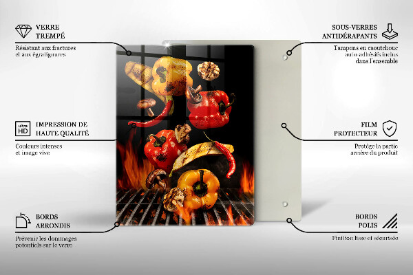 Glas Ceranfeldabdeckung Gemüse auf dem Grill