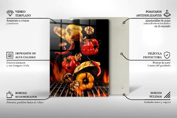Glas Ceranfeldabdeckung Gemüse auf dem Grill