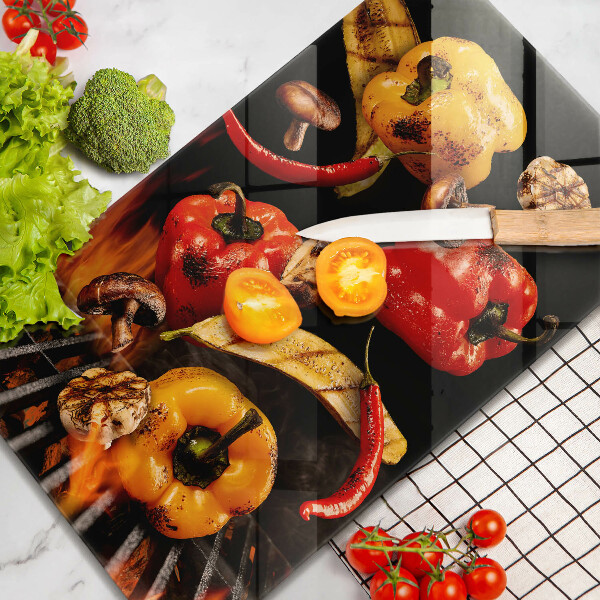 Glas Ceranfeldabdeckung Gemüse auf dem Grill