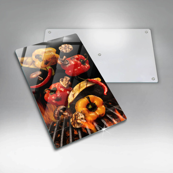 Glas Ceranfeldabdeckung Gemüse auf dem Grill