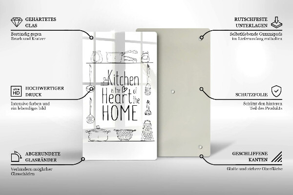 Glas Ceranfeldabdeckung Inschrift Satz
