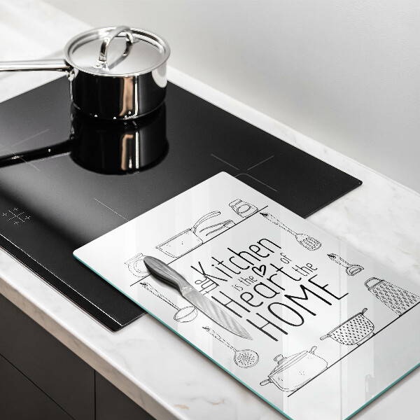 Glas Ceranfeldabdeckung Inschrift Satz