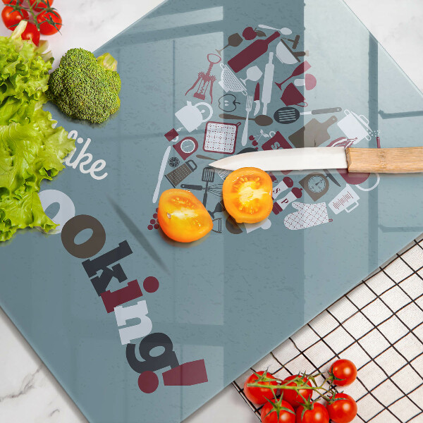 Glas Ceranfeldabdeckung I like cooking