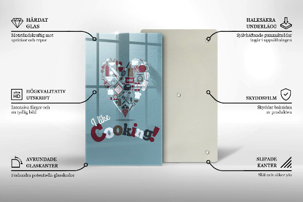 Glas Ceranfeldabdeckung I like cooking