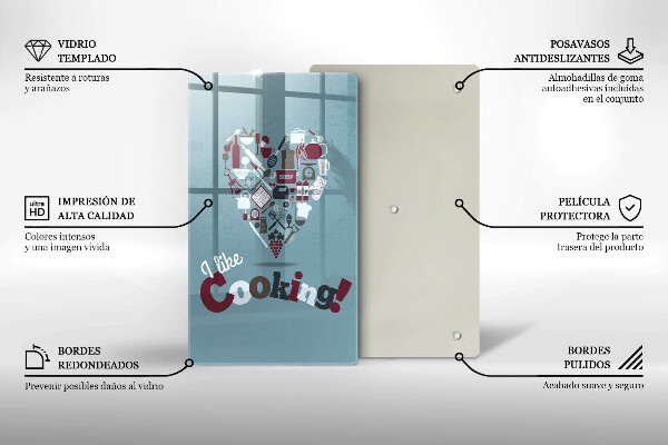 Glas Ceranfeldabdeckung I like cooking