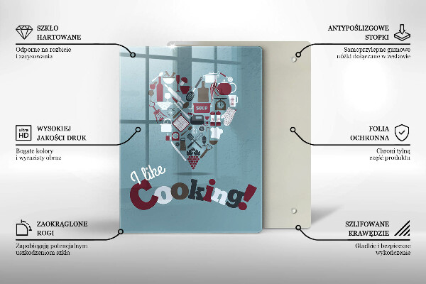 Glas Ceranfeldabdeckung I like cooking