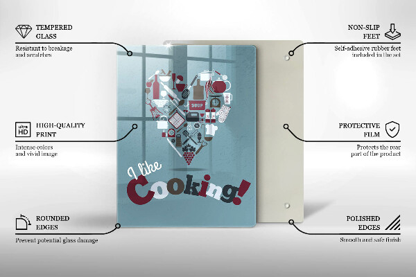 Glas Ceranfeldabdeckung I like cooking