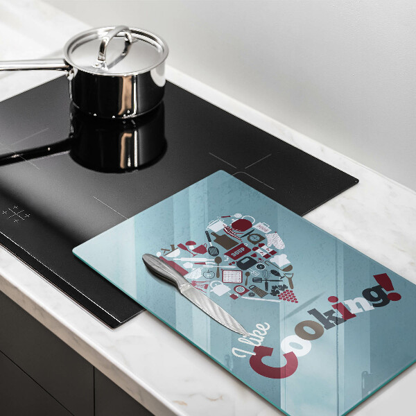 Glas Ceranfeldabdeckung I like cooking