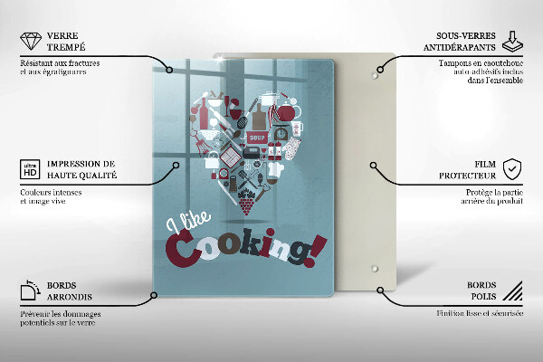 Glas Ceranfeldabdeckung I like cooking