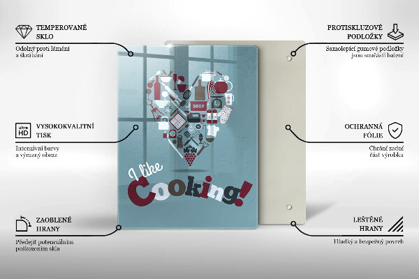 Glas Ceranfeldabdeckung I like cooking