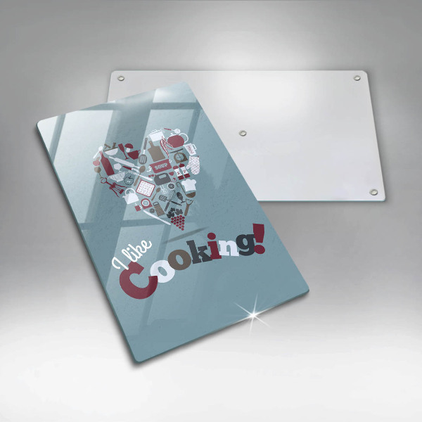 Glas Ceranfeldabdeckung I like cooking