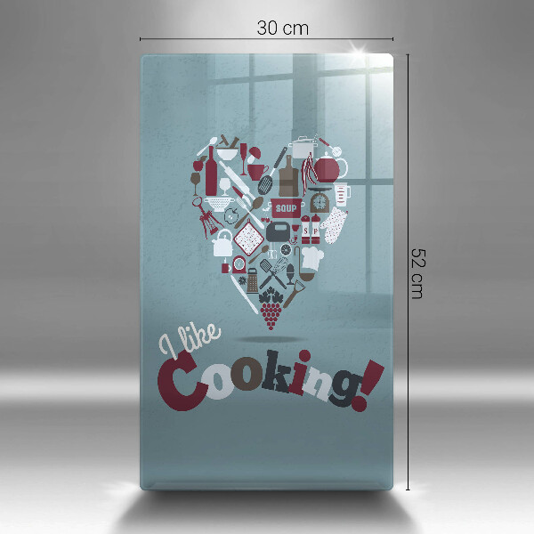 Glas Ceranfeldabdeckung I like cooking