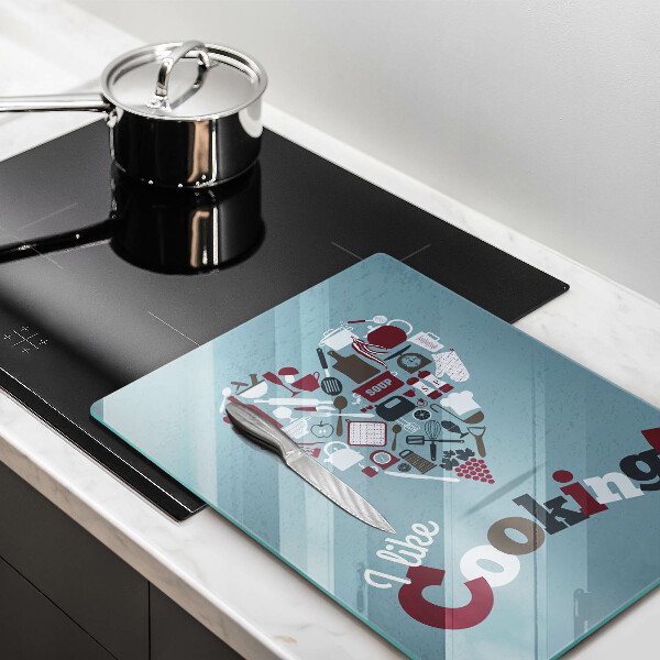 Glas Ceranfeldabdeckung I like cooking