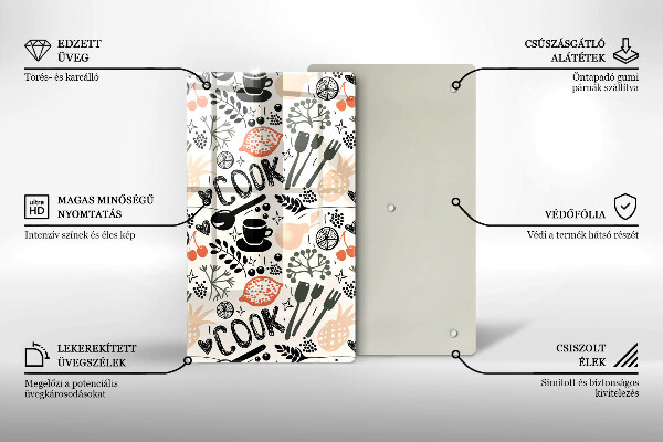 Glas Ceranfeldabdeckung Cartoon-Küchenmotiv