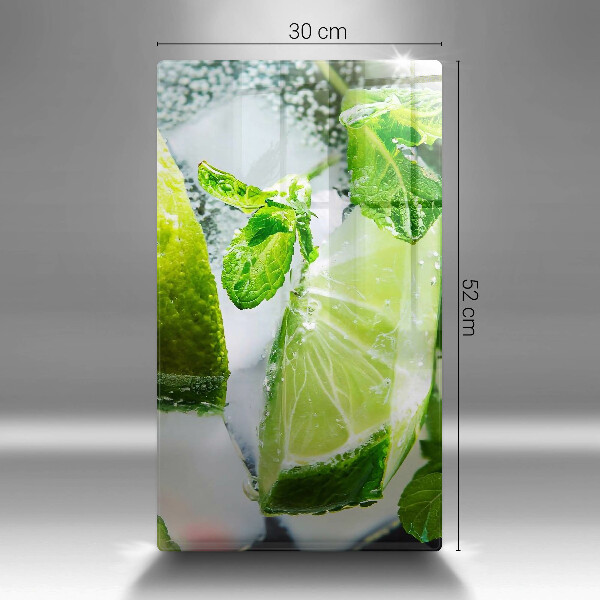 Glas Ceranfeldabdeckung Wasser mit Limette und Eis