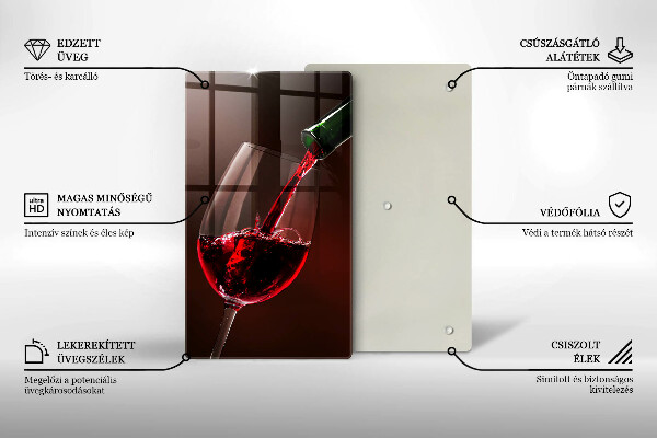 Glas Ceranfeldabdeckung Ein Glas Wein