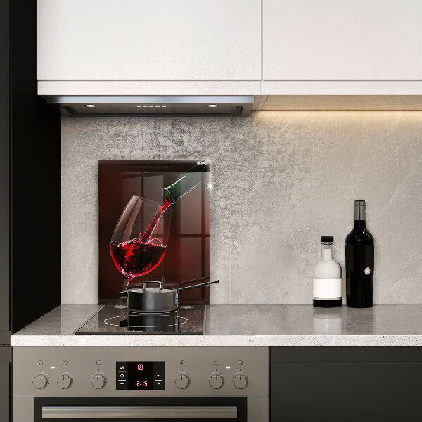 Glas Ceranfeldabdeckung Ein Glas Wein