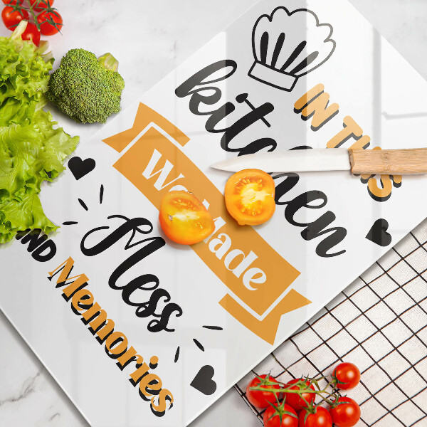 Glas Ceranfeldabdeckung In this kitchen we made mess and memories