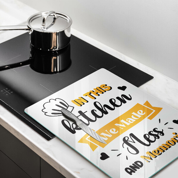 Glas Ceranfeldabdeckung In this kitchen we made mess and memories