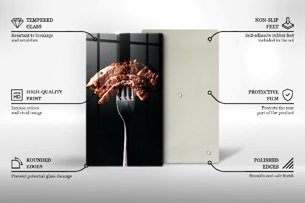 Glas Ceranfeldabdeckung Fleisch auf einer Gabel