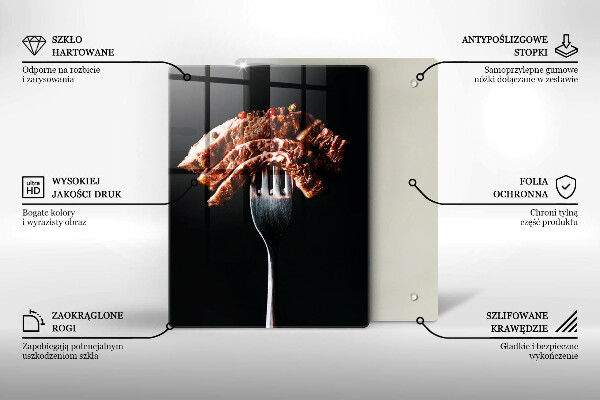 Glas Ceranfeldabdeckung Fleisch auf einer Gabel