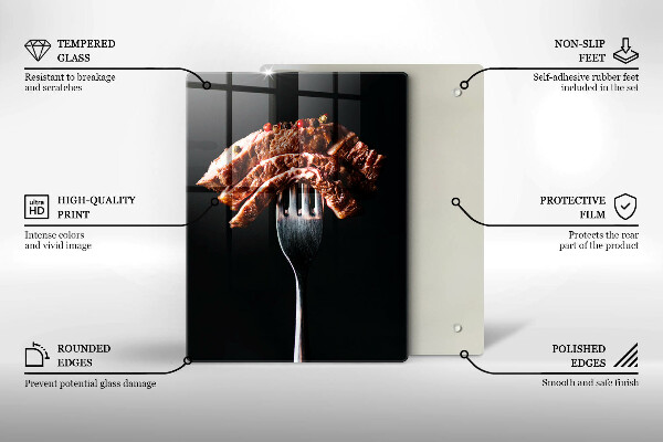 Glas Ceranfeldabdeckung Fleisch auf einer Gabel