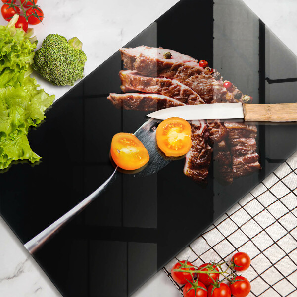 Glas Ceranfeldabdeckung Fleisch auf einer Gabel