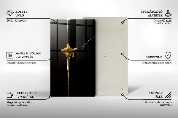 Glas Ceranfeldabdeckung Ein Teelöffel Honig