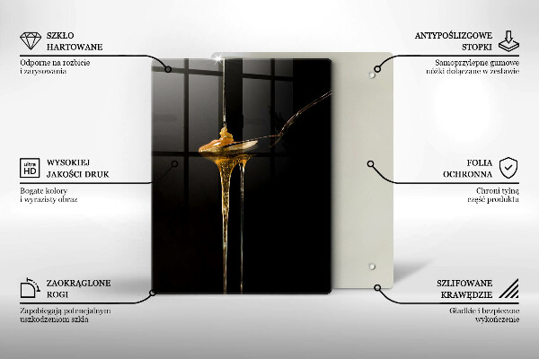 Glas Ceranfeldabdeckung Ein Teelöffel Honig