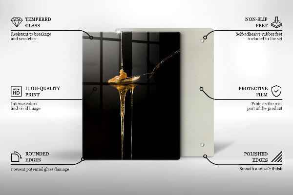 Glas Ceranfeldabdeckung Ein Teelöffel Honig
