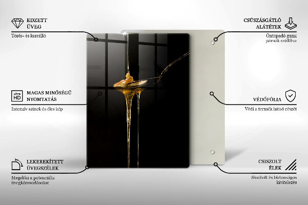 Glas Ceranfeldabdeckung Ein Teelöffel Honig