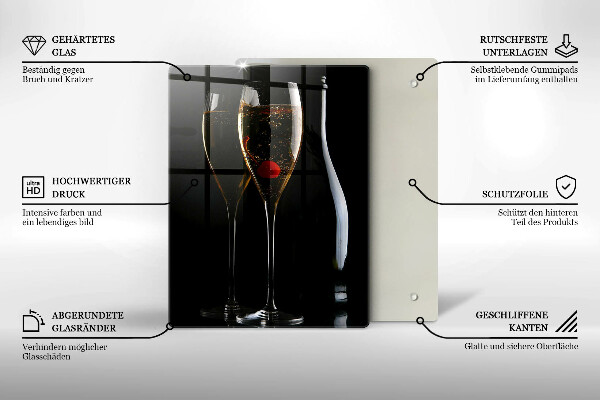 Glas Ceranfeldabdeckung Gläser Champagner