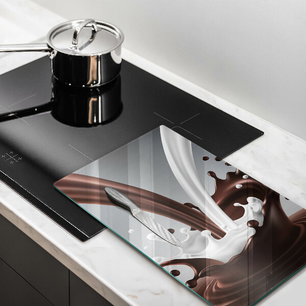 Glas Ceranfeldabdeckung Milch und Schokolade