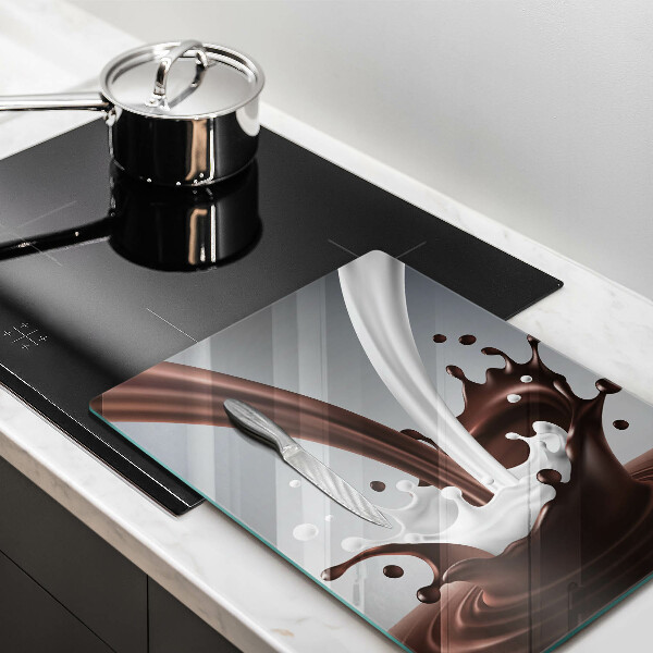 Glas Ceranfeldabdeckung Milch und Schokolade