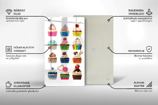 Glas Ceranfeldabdeckung Cupcake-Illustration