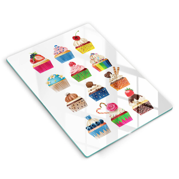 Glas Ceranfeldabdeckung Cupcake-Illustration