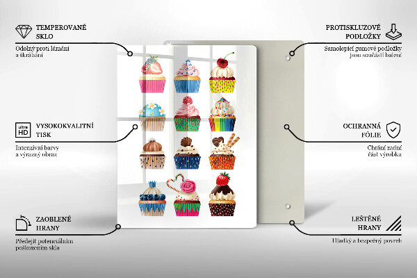 Glas Ceranfeldabdeckung Cupcake-Illustration