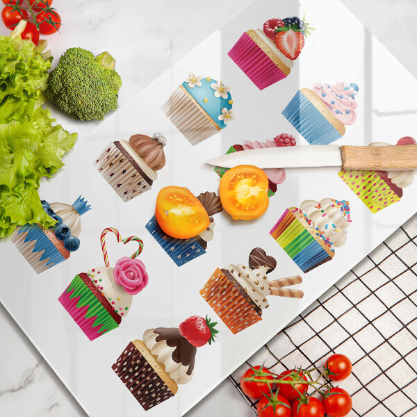 Glas Ceranfeldabdeckung Cupcake-Illustration