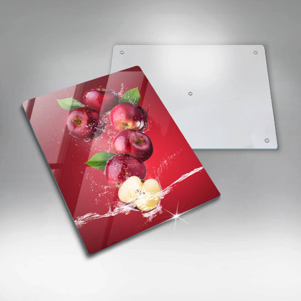 Glas Ceranfeldabdeckung Saftige Äpfel in Wasser