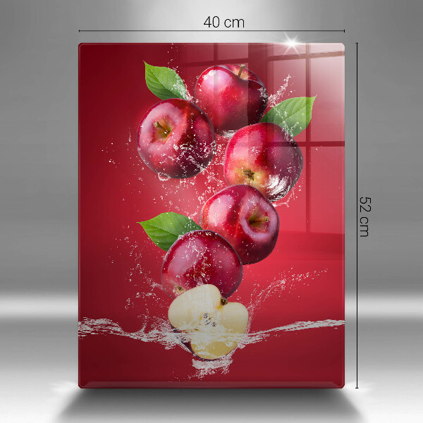 Glas Ceranfeldabdeckung Saftige Äpfel in Wasser