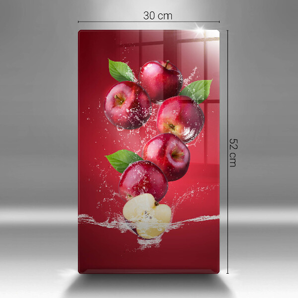 Glas Ceranfeldabdeckung Saftige Äpfel in Wasser