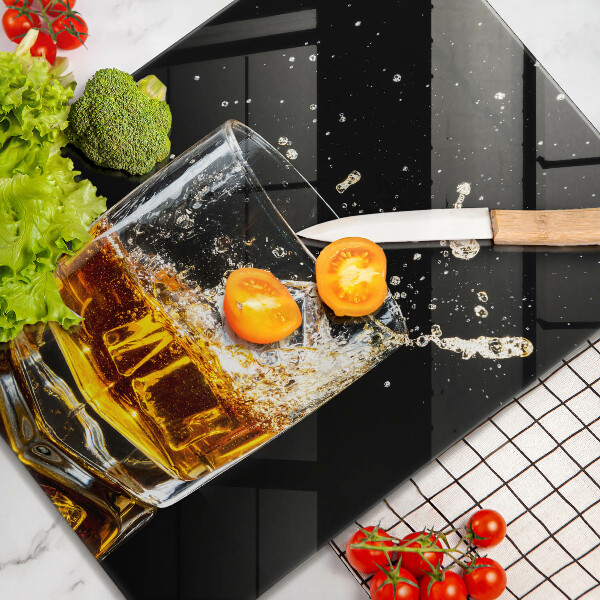 Glas Ceranfeldabdeckung Ein Glas Whiskey