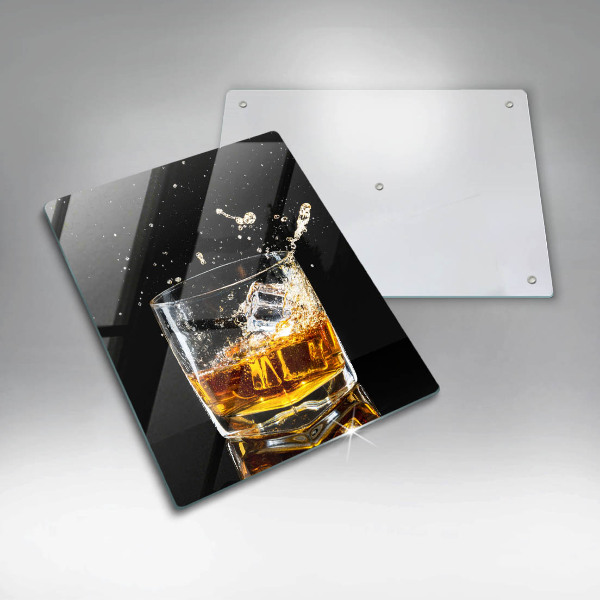 Glas Ceranfeldabdeckung Ein Glas Whiskey