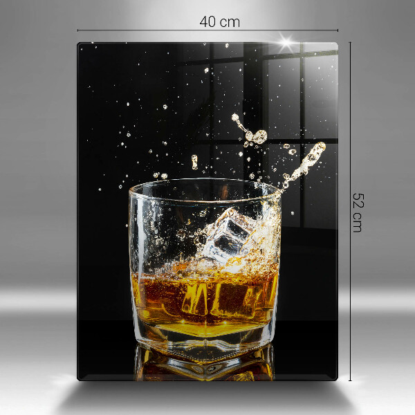 Glas Ceranfeldabdeckung Ein Glas Whiskey