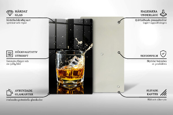 Glas Ceranfeldabdeckung Ein Glas Whiskey