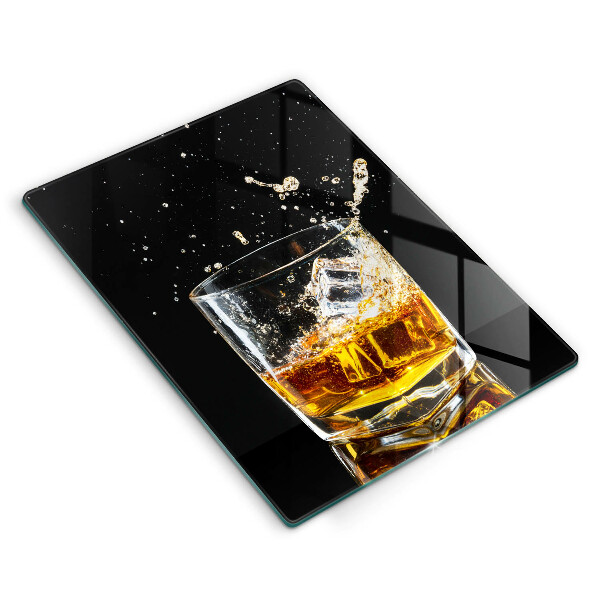 Glas Ceranfeldabdeckung Ein Glas Whiskey
