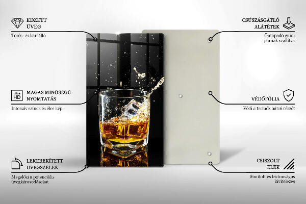Glas Ceranfeldabdeckung Ein Glas Whiskey