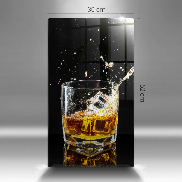 Glas Ceranfeldabdeckung Ein Glas Whiskey